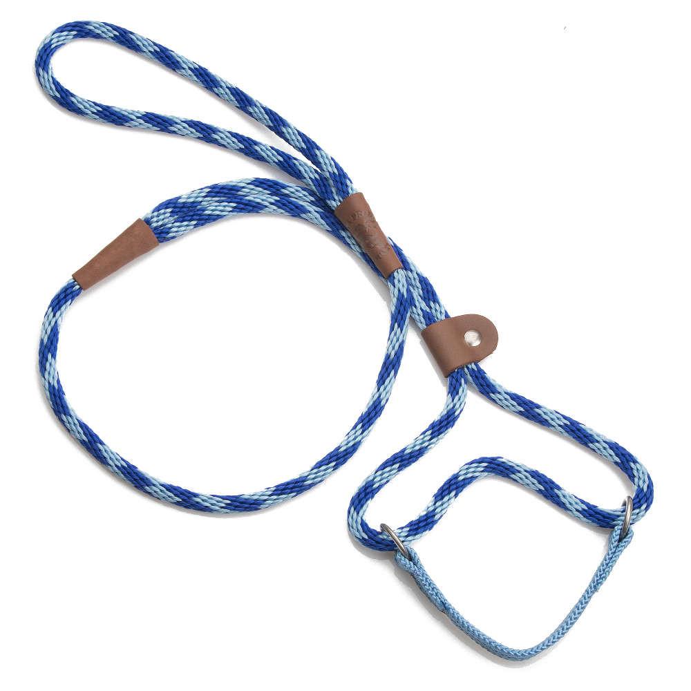 MENDOTA DOG WALKER - MARTINGALE LEASH - Made in the USA Length 3/8in x 6ft(10mm x 1.8m) - Diamond - Sapphire