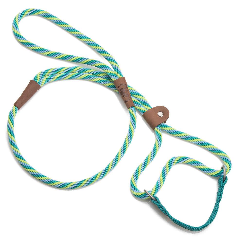 MENDOTA DOG WALKER - MARTINGALE LEASH - Made in the USA Length 1/2in x 6ft(13mm x 1.8m) - Twist - Seafoam