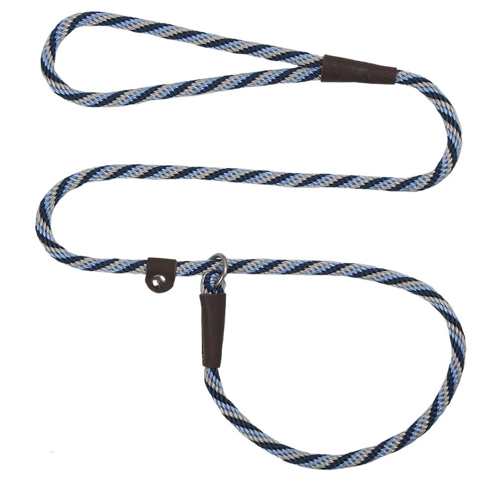 Mendota British Style Slip Leash - Length 1/2in x 6ft(13mm x 1.8m) - Twist Arctic Blue