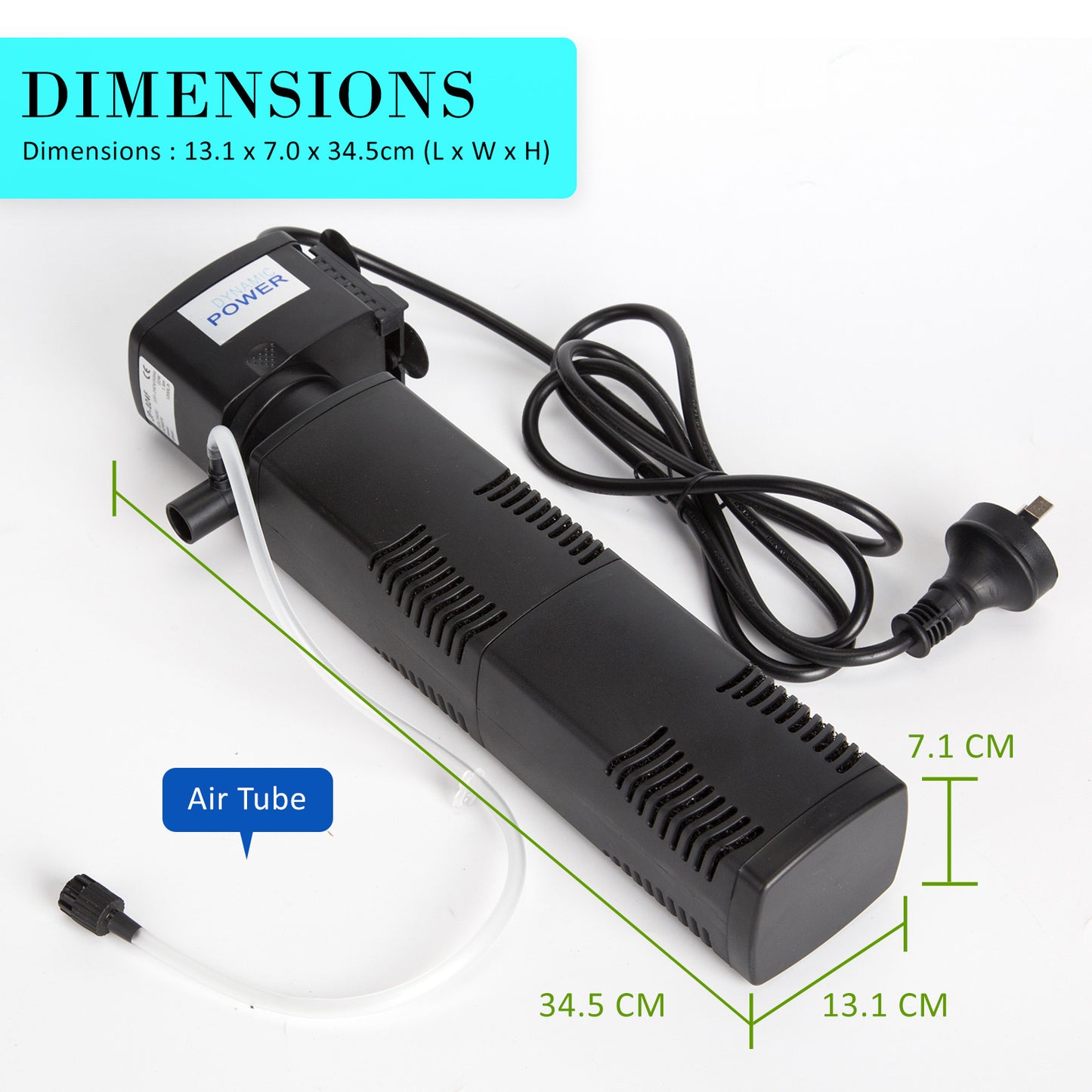 Aquarium Submersible Filter Pond Pump 1600L/H 35W 2.5m