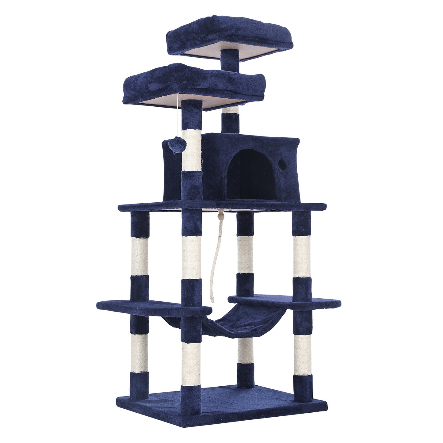 Cat Tree Multi Level Sisal Scratcher WHISKY 145cm Condo House Tower BLUE