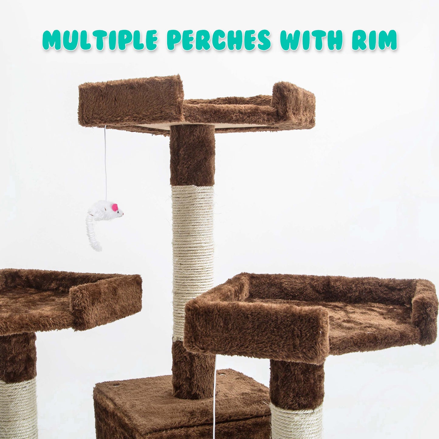 Cat Tree Multi Level Scratcher JUMBO 180cm BROWN