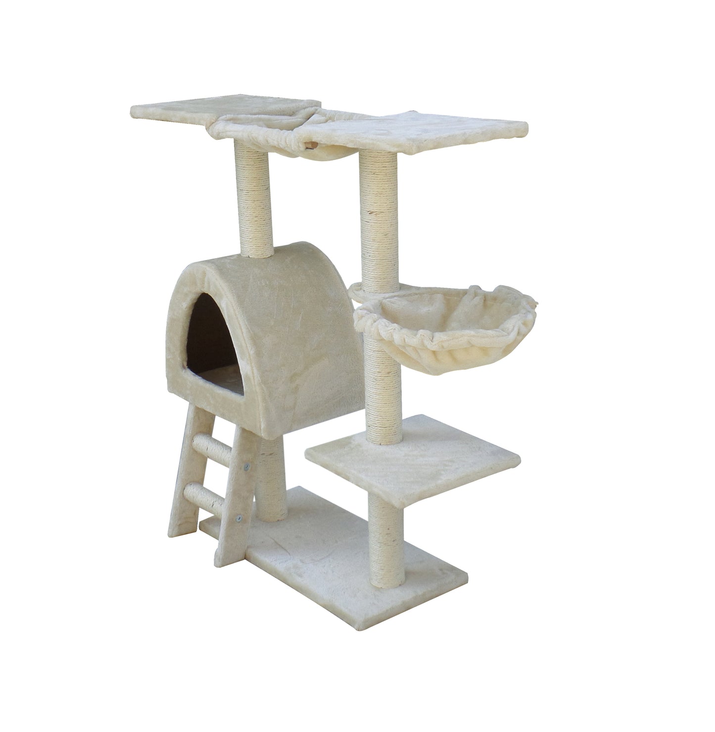 YES4PETS 100 cm Beige Cat Scratching Post Tree  Scratcher House